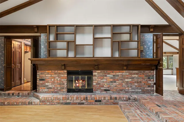 a view of wooden door and outdoor space
