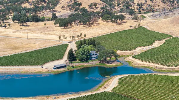 a view of a lake with a beach