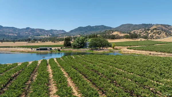 a view of lake with mountain