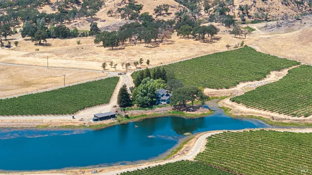 a view of a lake with a beach