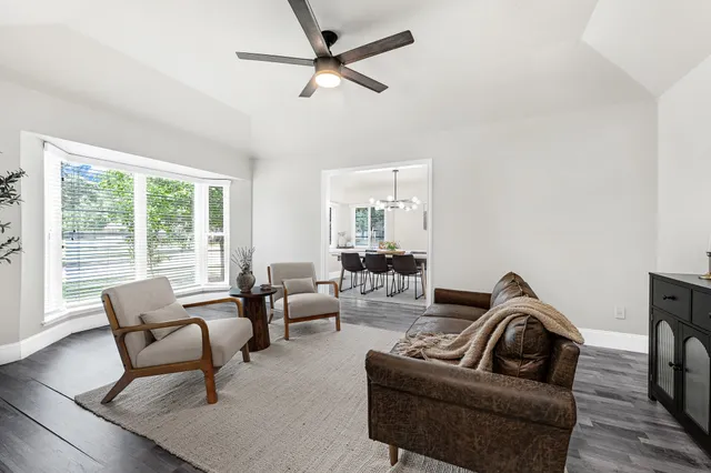 a living room with furniture