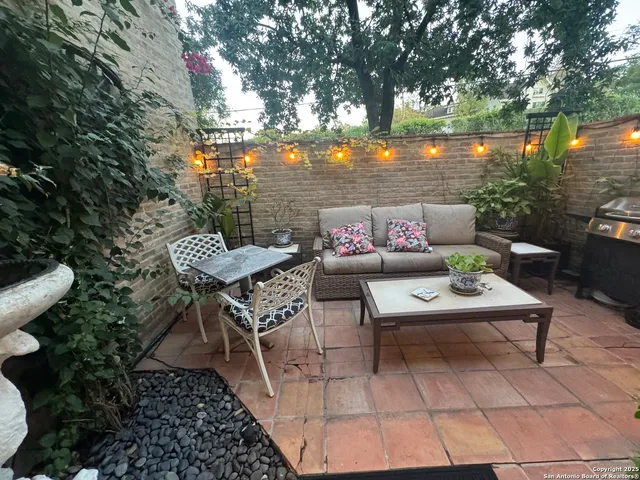 a outdoor space with furniture