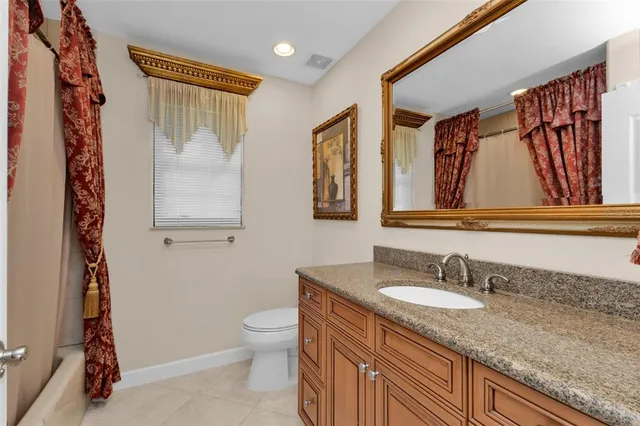 an aerial view of a city and lake view