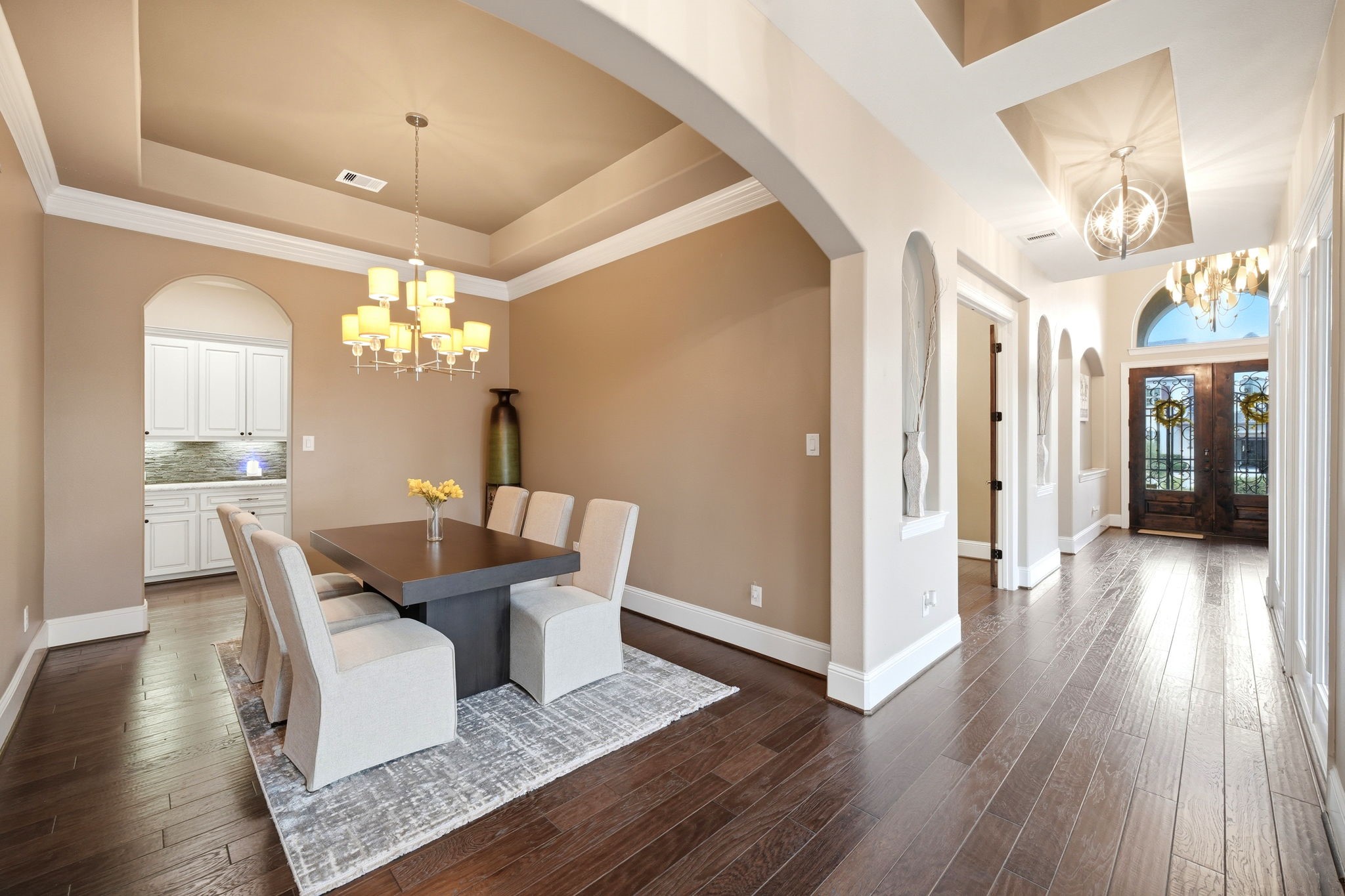 5815 Stratton Woods Drive Spring, TX 77389 - Photo 11 of 45 a view of a dining room with furniture and wooden floor