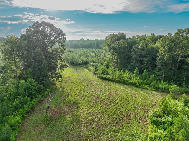 an aerial view of a golf course with a lake view