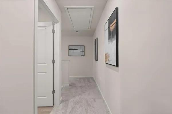 a view of a room with racks on the wall