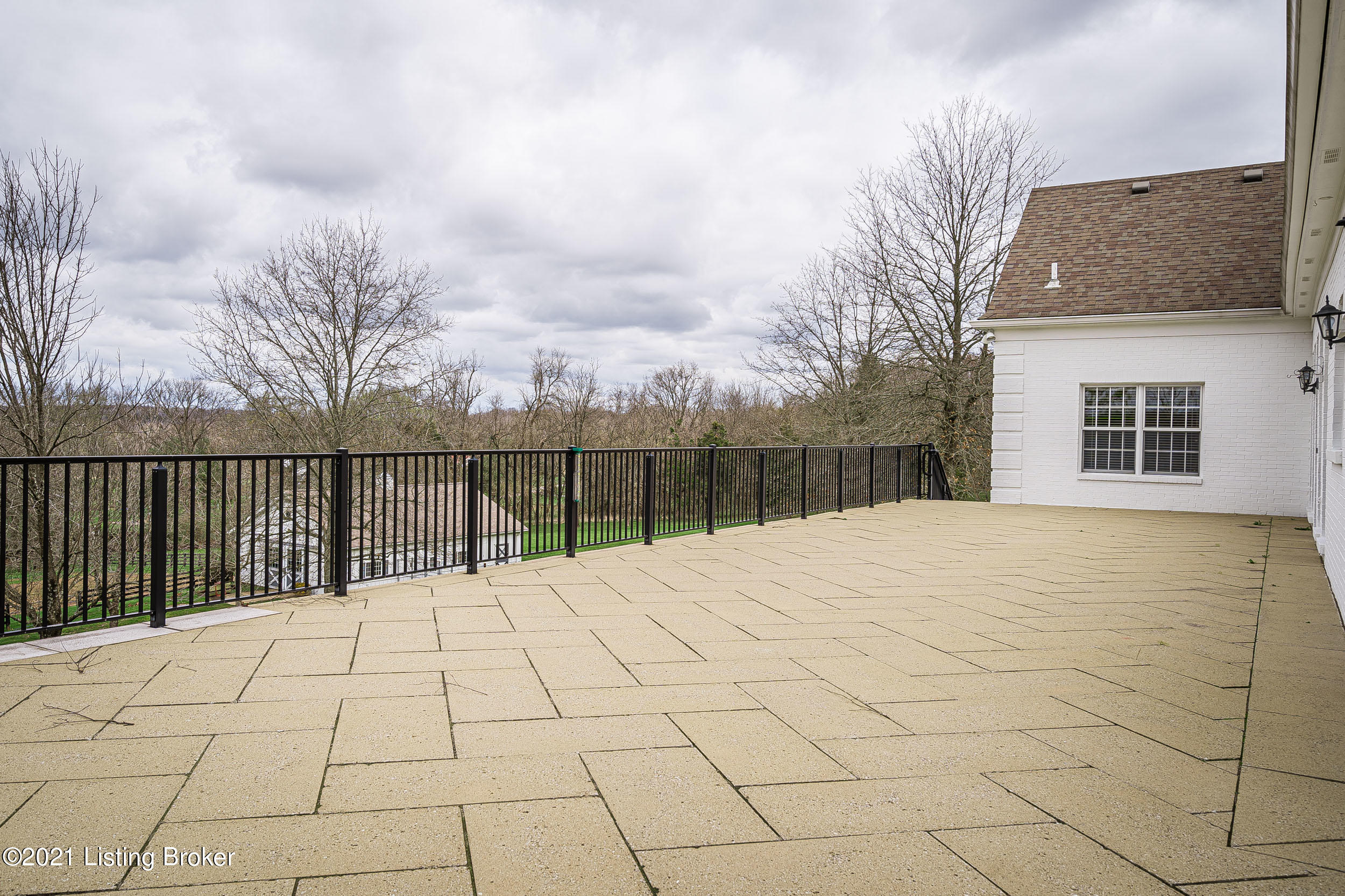 15301 Deer Run Road Louisville, KY 40299 - Photo 58 of 95 Balcony off Great Room laid in a brick pattern measures 65 x 22!