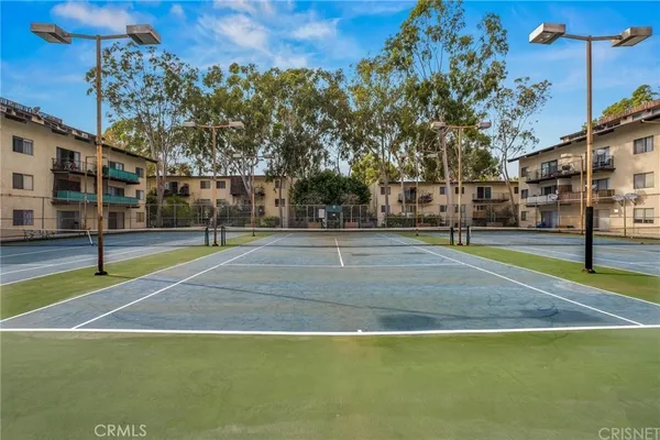 a view of a yard with an outdoor space