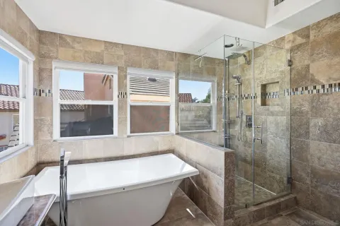 a bathroom with a sink and a shower