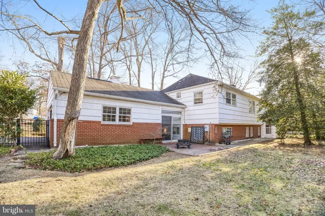 a view of a house with a large window