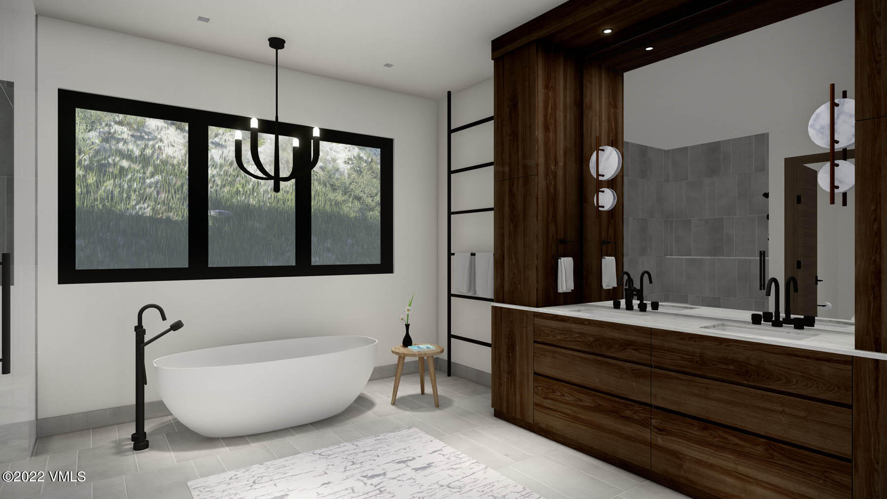 5002 Snowshoe Lane Vail, CO 81657 - Photo 19 of 29 a bathroom with a bathtub and a double vanity sink