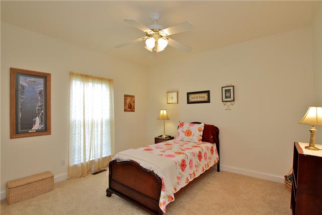 220 Ridgewater Way Mount Juliet, TN 37122 - Photo 8 of 18 a bedroom with a large bed and a chandelier