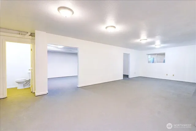 a view of a room that has a window