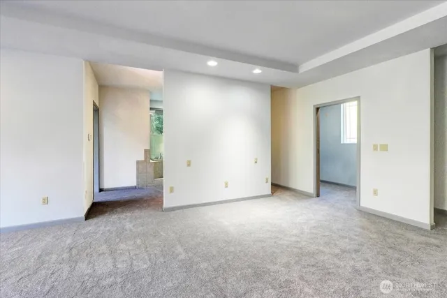 an empty room with closet