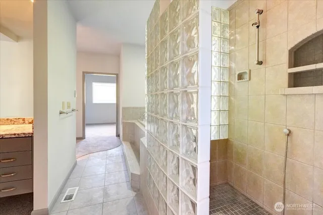 a bathroom with a shower