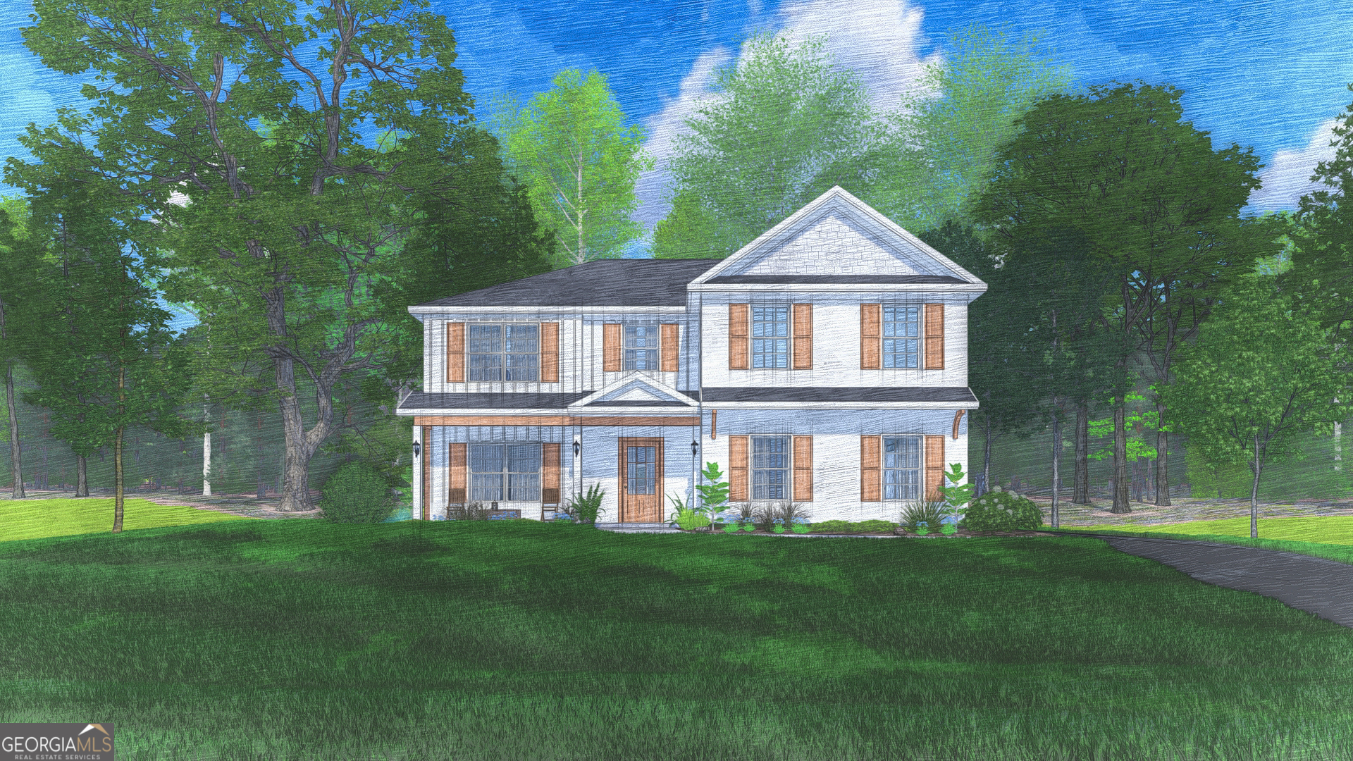74 Hawkeye Trail, Unit 86 Fortson, GA 31808 - Photo 1 of 1 a front view of a house with a yard and trees