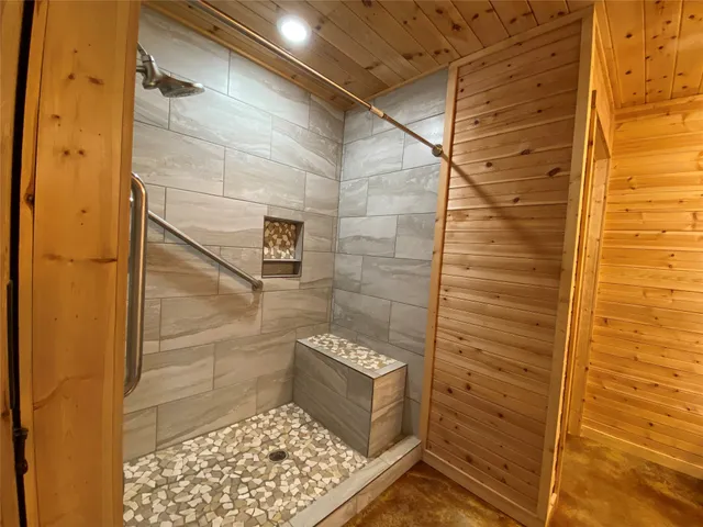 a bathroom with a shower