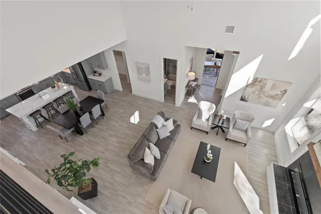a view of livingroom with furniture and wooden floor