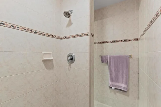 a bathroom with a shower