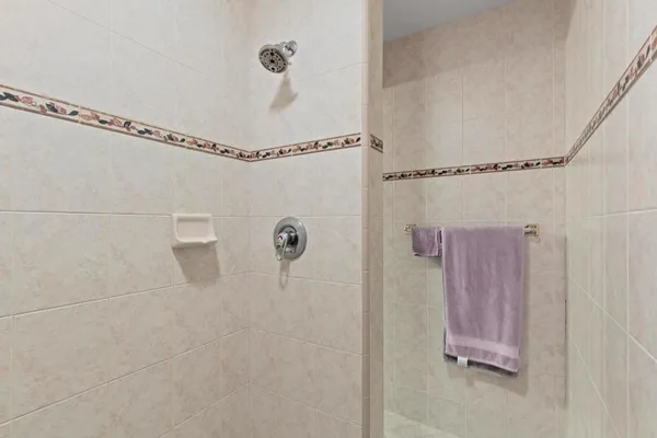 a bathroom with a shower