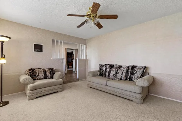 a living room with furniture and a couch