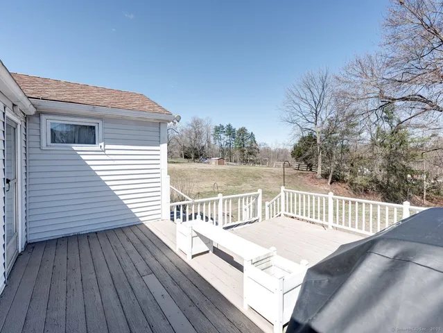 a view of a wooden deck