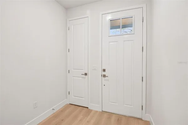 an empty room with a window