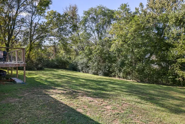 a view of a field with trees