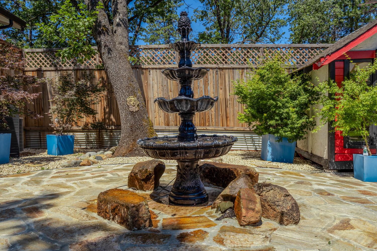 27689 Table Meadow Road Auburn, CA 95602 - Photo 58 of 72 a view of a water fountain in the back yard