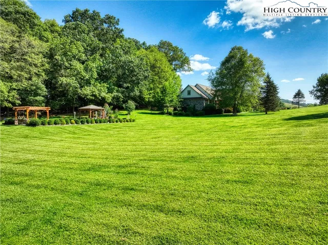 a house view with a garden