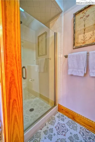 a bathroom with a shower