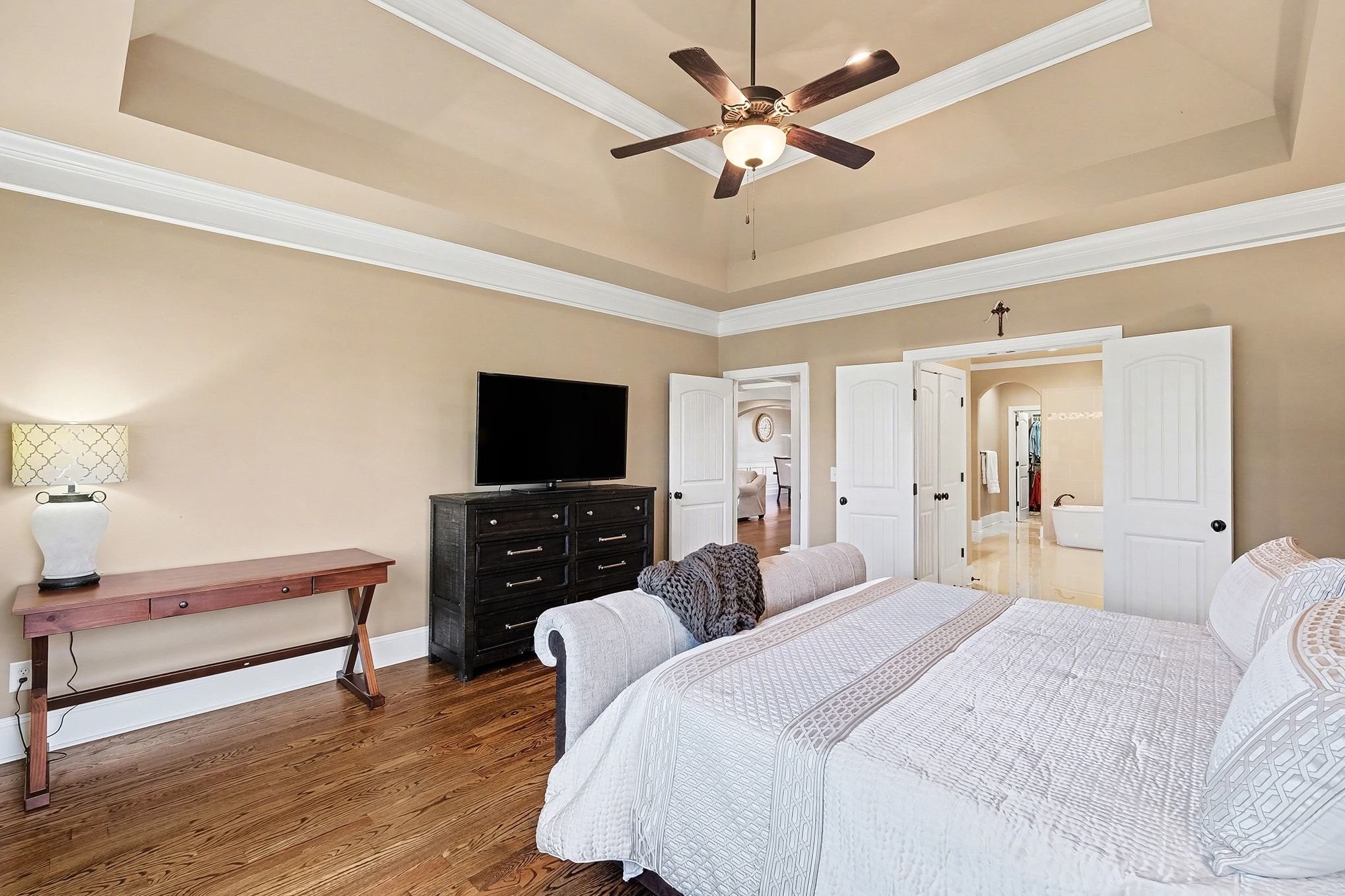 2015 Autumn Ridge Way Spring Hill, TN 37174 - Photo 17 of 42 a bedroom with a bed and a flat screen tv