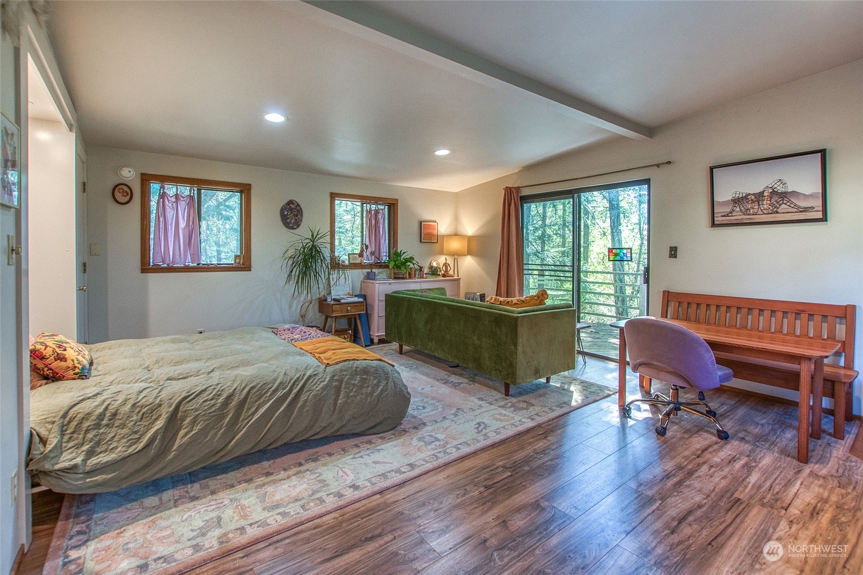 153 Exton Road Orcas Island, WA 98280 - Photo 25 of 30 a bedroom with a bed and furniture