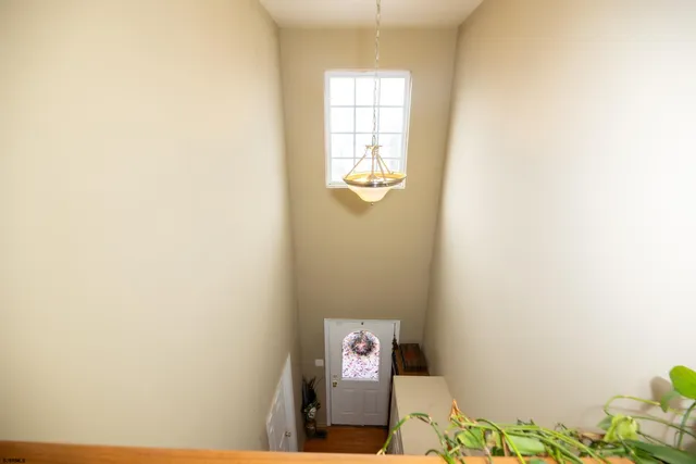 a front door with a window