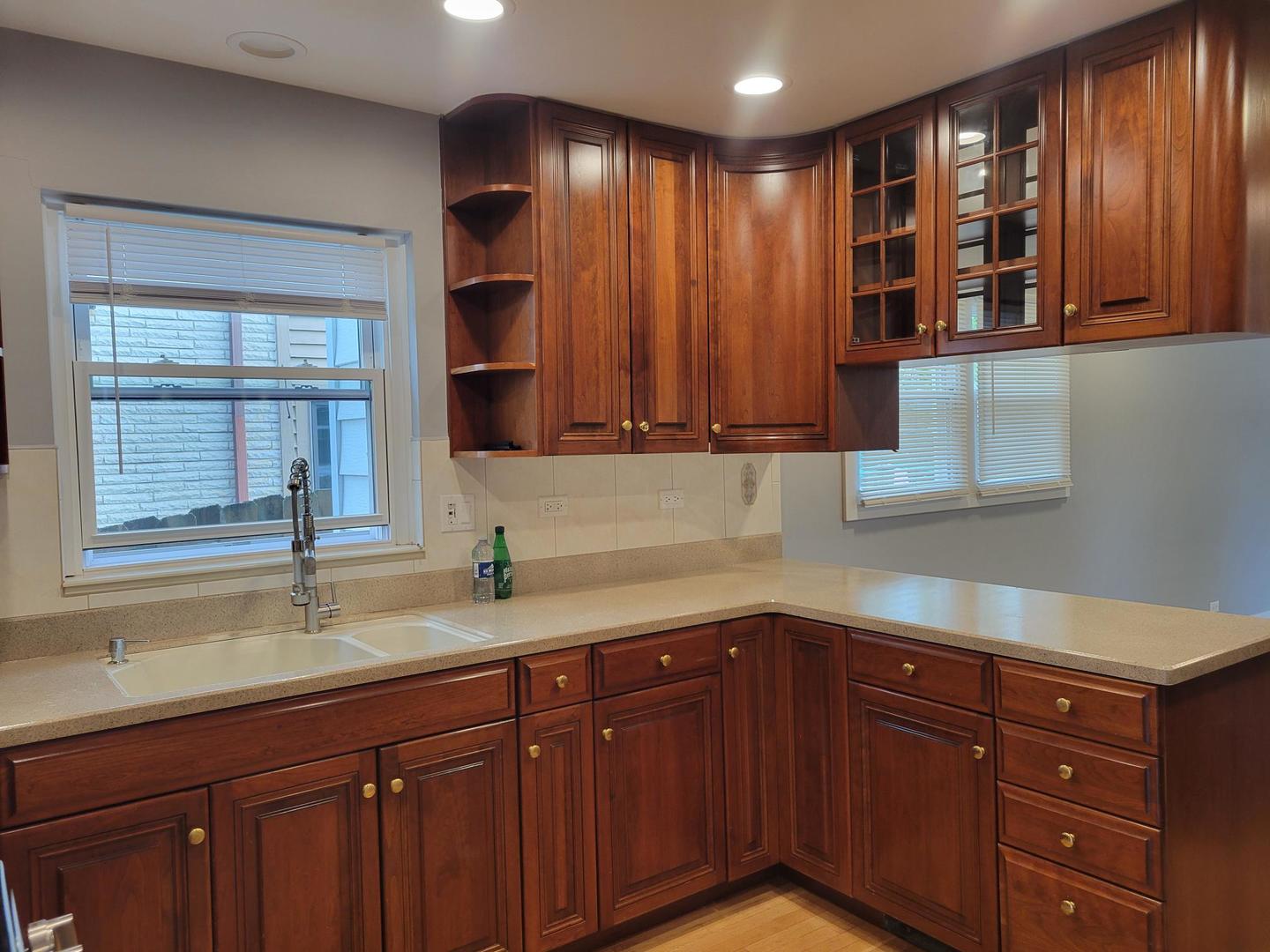 1001 East Callero Circle, Unit 1 Mount Prospect, IL 60056 - Photo 4 of 14 a kitchen with stainless steel appliances granite countertop wooden cabinets a sink and dishwasher