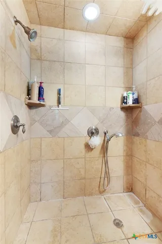 a bathroom with a shower