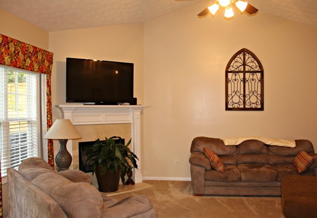 313 Hickory Road Jackson, GA 30233 - Photo 4 of 17 a living room with furniture a fireplace and a flat screen tv