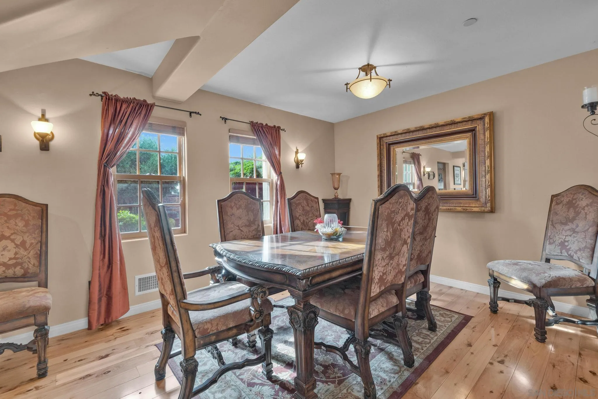 3839 Deer Lake Park Road Julian, CA 92036 - Photo 23 of 74 a view of a dining room with furniture window and wooden floor