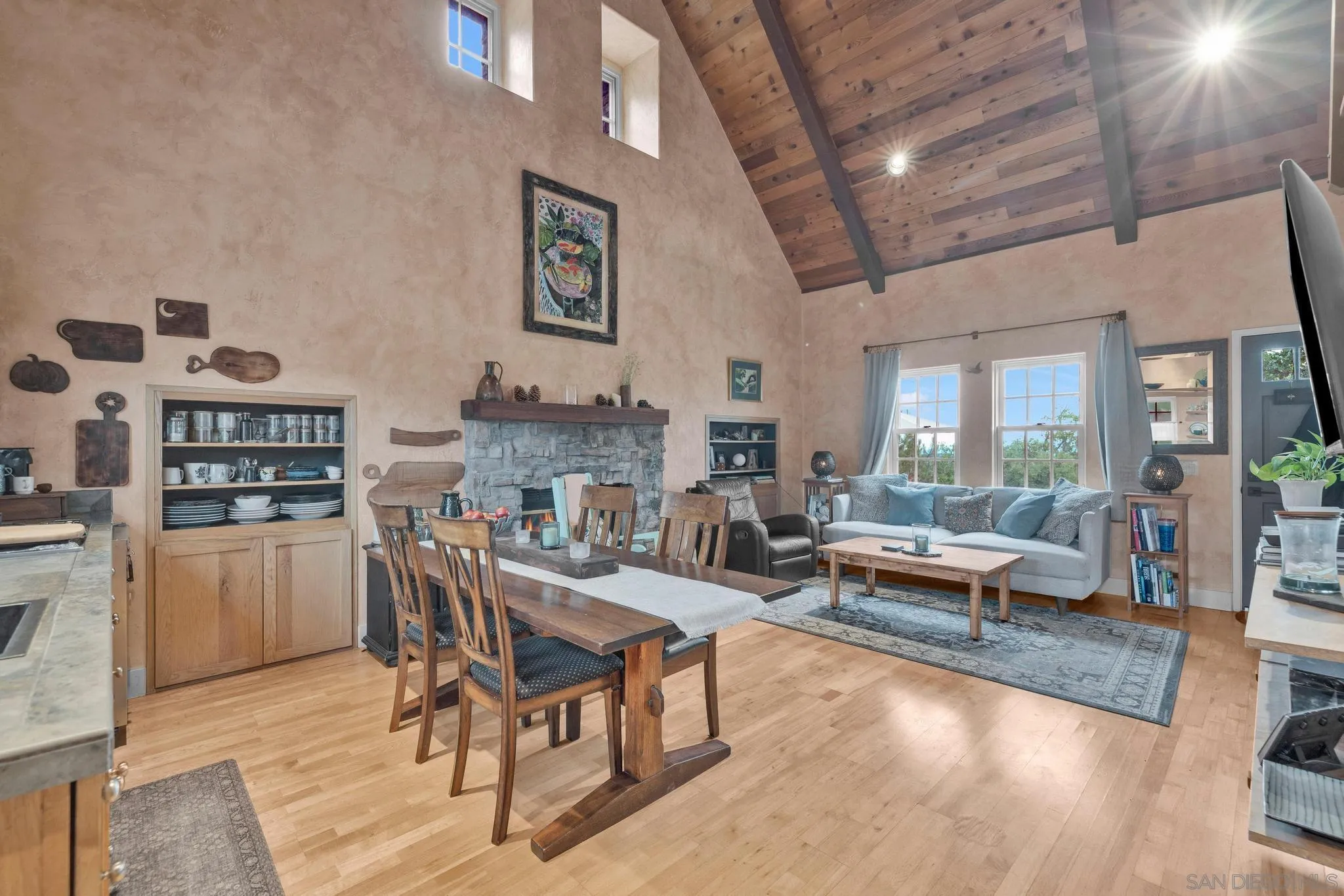 3839 Deer Lake Park Road Julian, CA 92036 - Photo 57 of 74 a living room with furniture and a fireplace