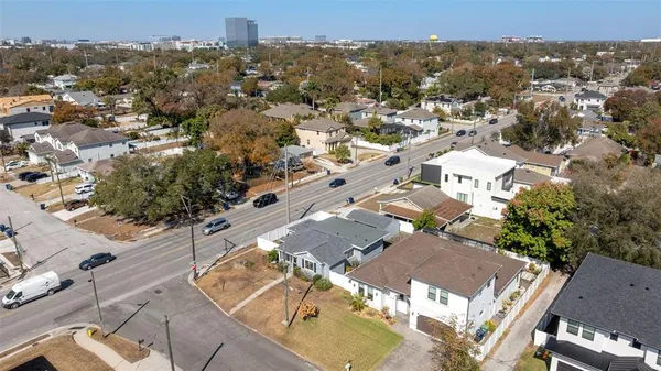 an aerial view of multiple house