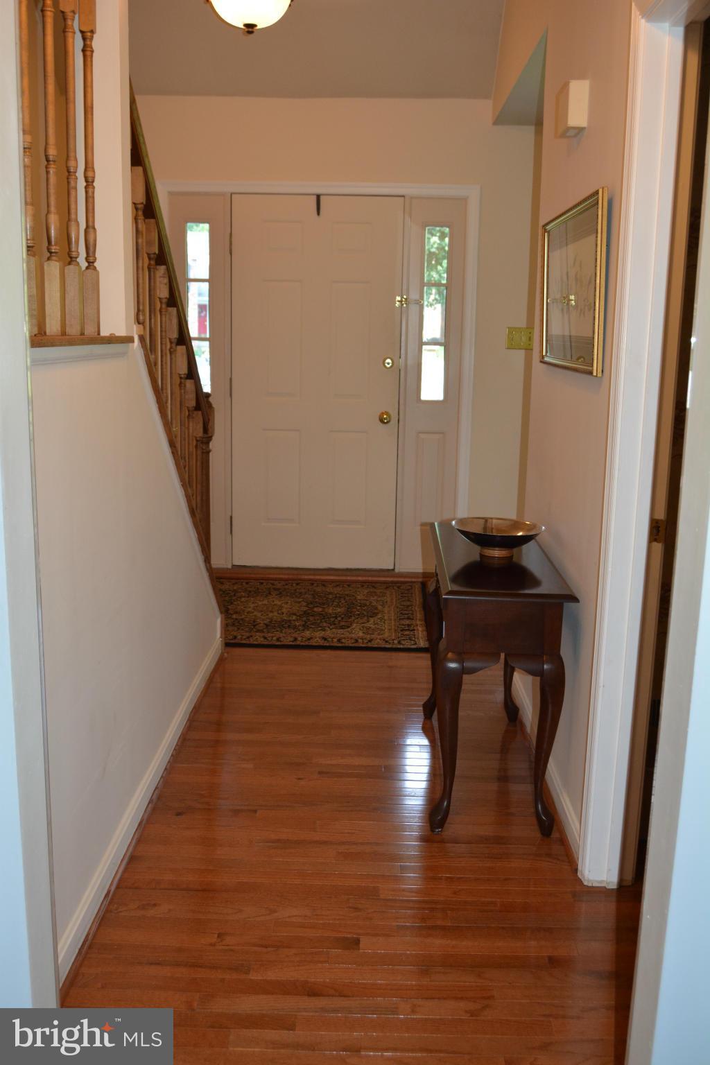 Entry hallway with new wood floors