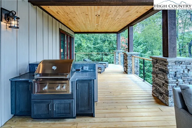 an outdoor space with seating