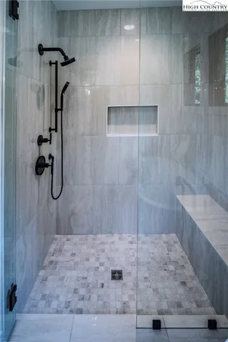 a bathroom with a shower