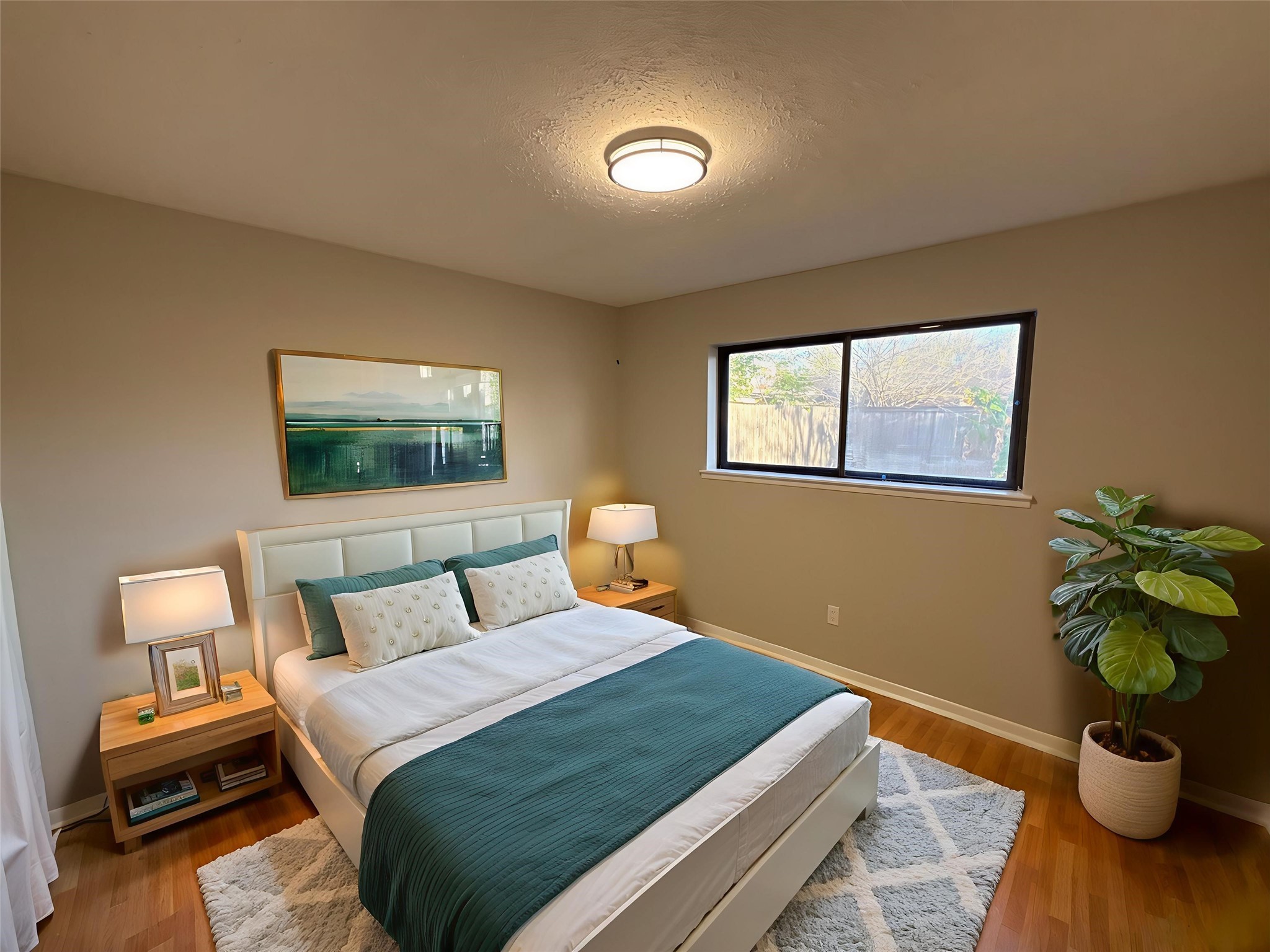 10130 Sagedale Drive Houston, TX 77089 - Photo 24 of 36 a bedroom with a bed potted plant and a window