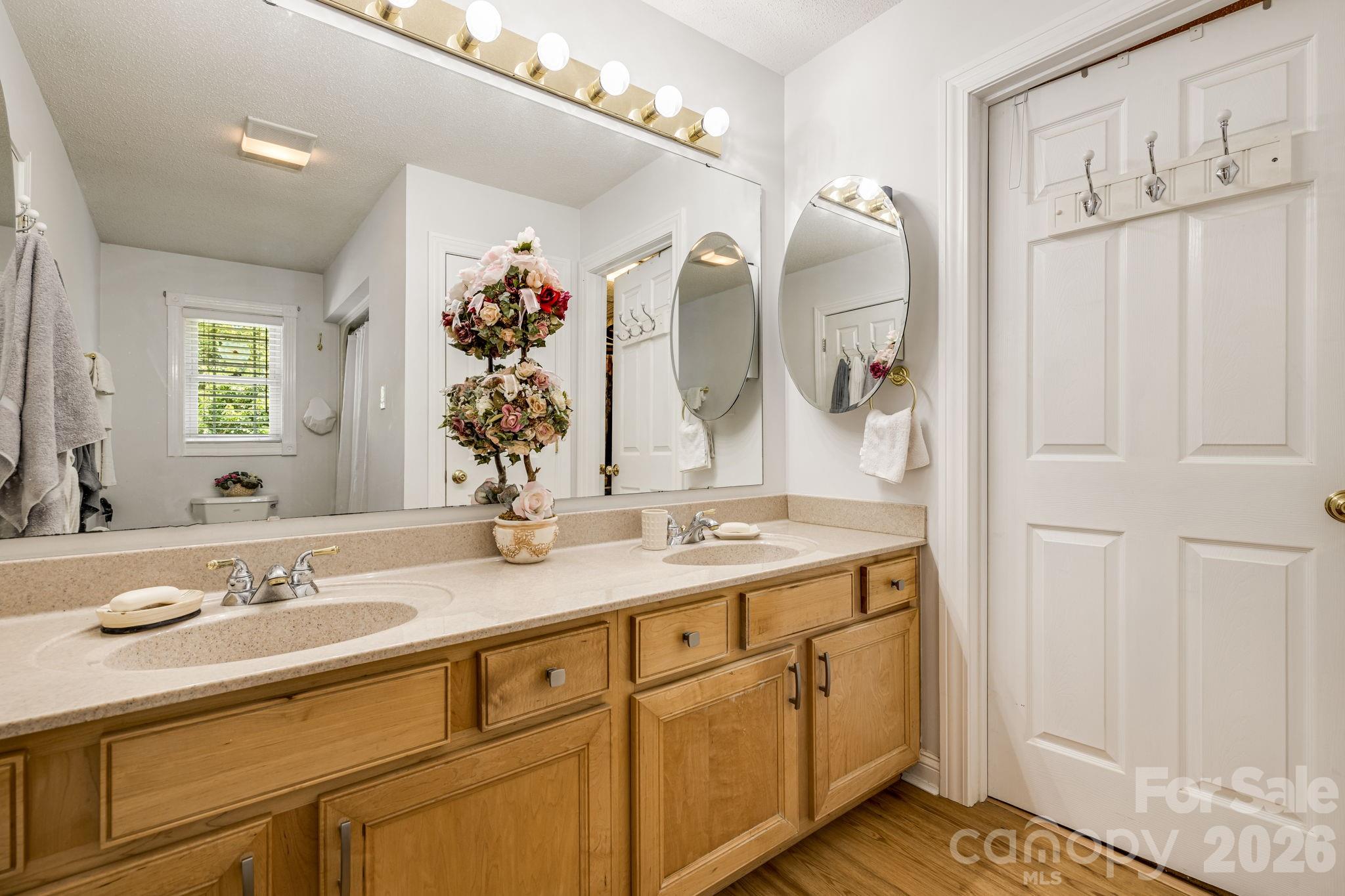 350 Old Sunset Hill Road Hendersonville, NC 28792 - Photo 16 of 40 a bathroom with a double vanity sink mirror and