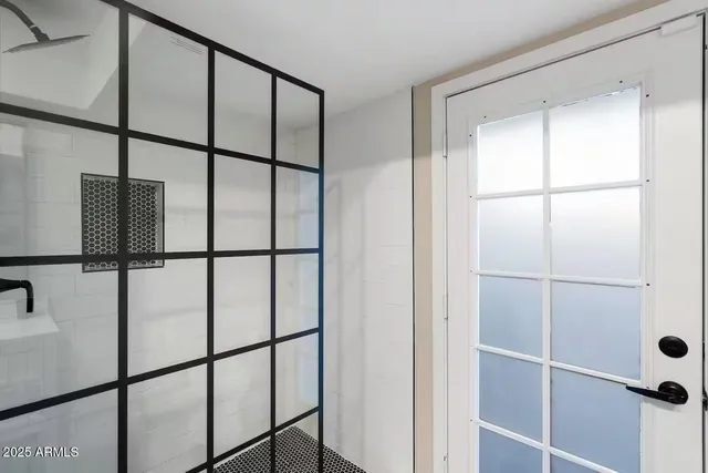 a bathroom with a shower