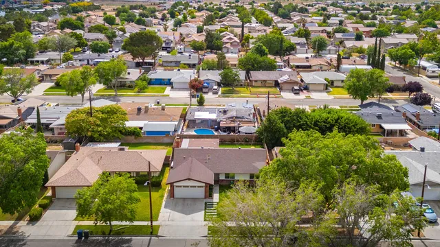 an aerial view of a city with lots of residential buildings