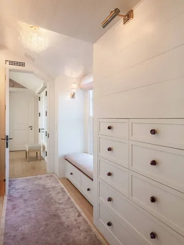 a view of a closet area