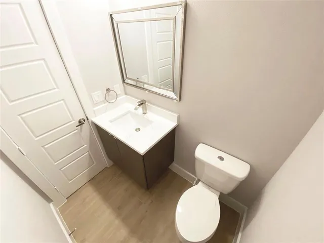 a view of entryway with wooden floor