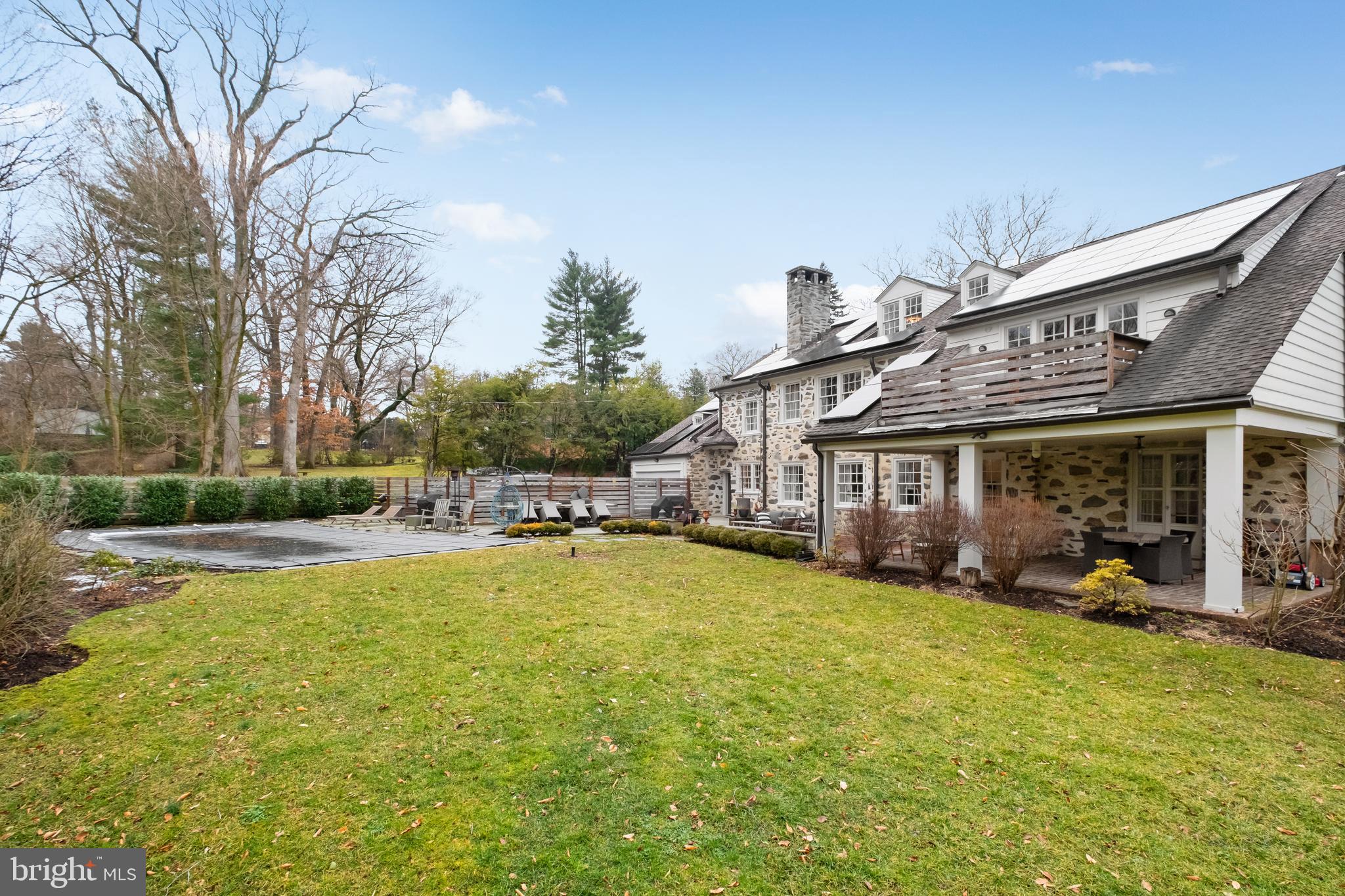 422 Warick Road Wynnewood, PA 19096 - Photo 97 of 130 Rear view with Salt Water Heated Pool